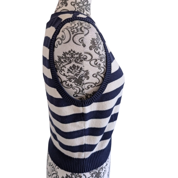 Reformation Zola Sweater Vest Womens Large Nautical Coastal Y2K Striped Cotton - Picture 5 of 13